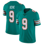 Johmsee M.Dolphins #9 Joshua Uche Player Aqua Limited Alternate Vapor Untouchable Home Game Stitched Jerseys
