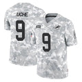 Johmsee M.Dolphins #9 Joshua Uche Player Arctic Camo Salute To Service Limited Game Stitched Jerseys
