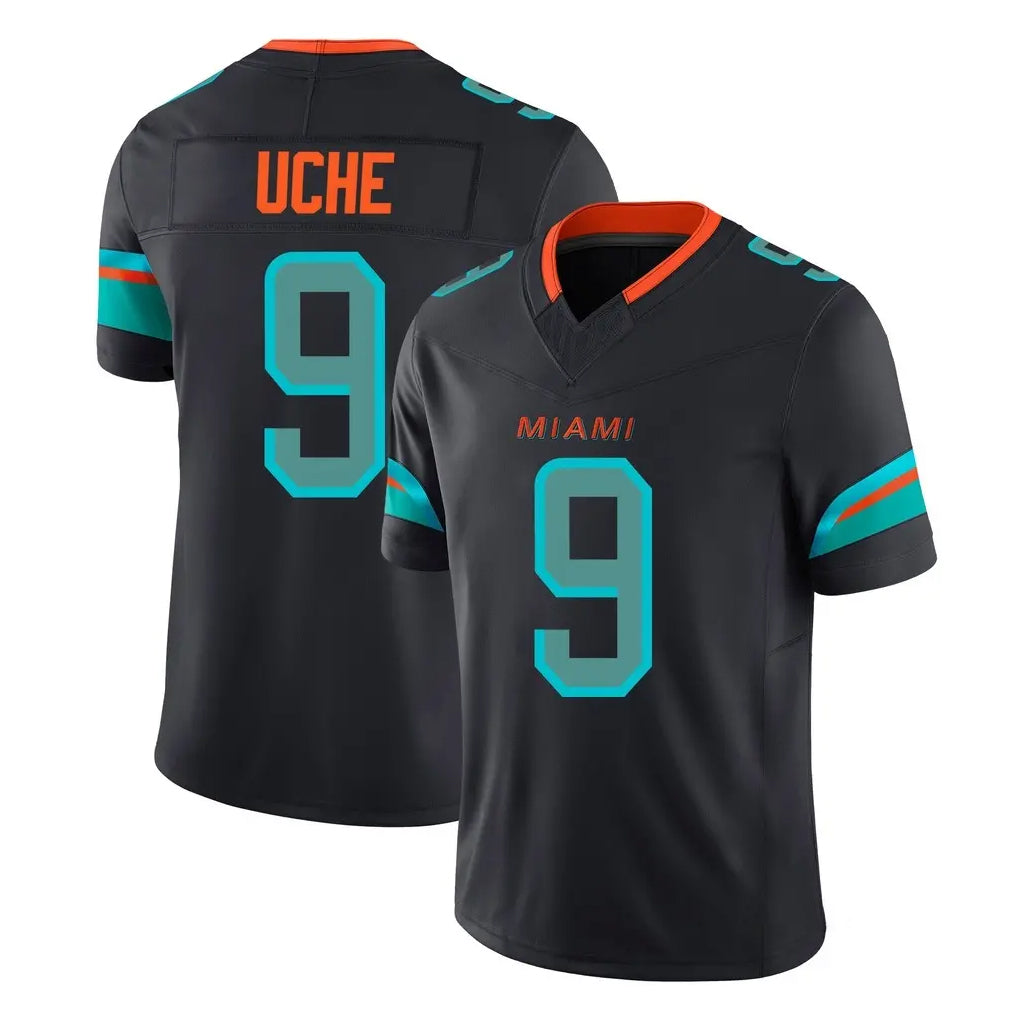 Johmsee M.Dolphins #9 Joshua Uche Player Black Limited Pitch Rivalries Collection Home Game Stitched Jerseys