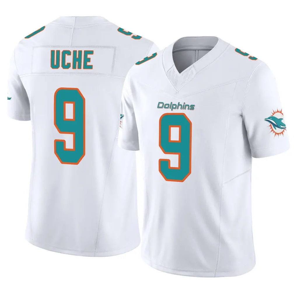 Johmsee M.Dolphins #9 Joshua Uche Player White Limited Vapor F.U.S.E. Home Game Stitched Jerseys