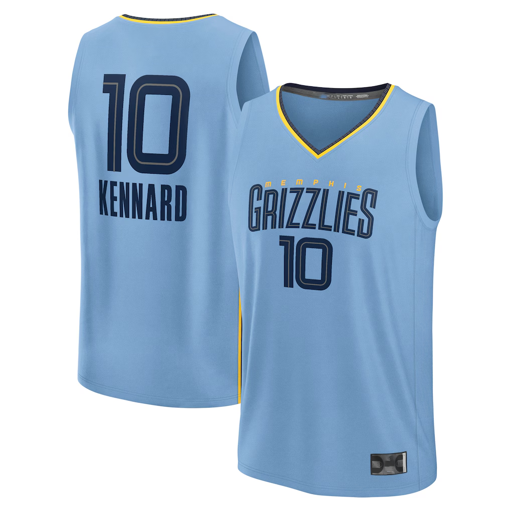 Johmsee M.Grizzlies #10 Luke Kennard Light Blue Fast Break Replica Player Stitched Jerseys- Statement Edition