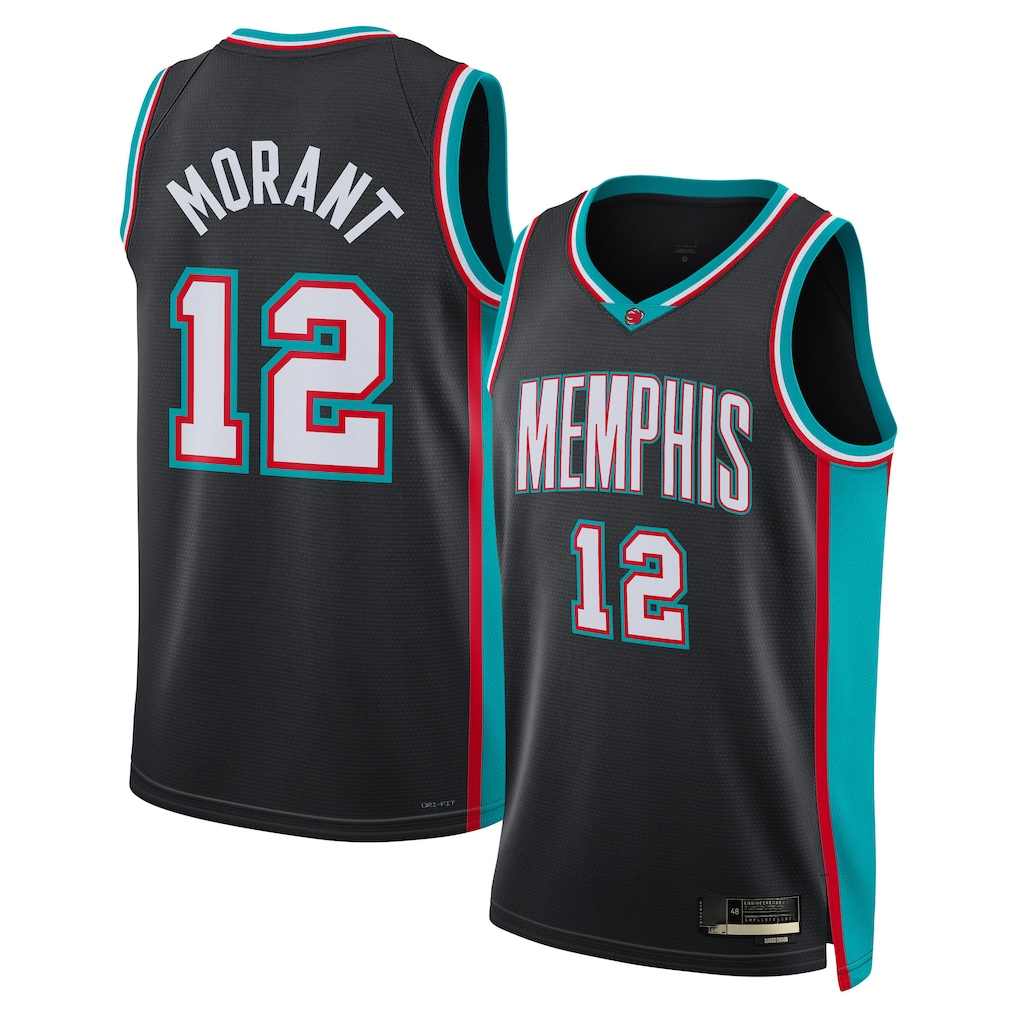 Johmsee M.Grizzlies #12 Ja Morant Black Swingman Stitched Jerseys- Classic Edition