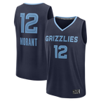 Johmsee M.Grizzlies #12 Ja Morant Navy Fast Break Replica Player Stitched Jerseys- Icon Edition