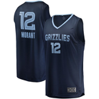 Johmsee M.Grizzlies #12 Ja Morant Navy Fast Break Replica Stitched Jerseys- Icon Edition