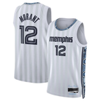 Johmsee M.Grizzlies #12 Ja Morant White 2025-2026 Swingman Stitched Jerseys- City Edition