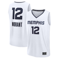 Johmsee M.Grizzlies #12 Ja Morant White Fast Break Replica Player Stitched Jerseys- Association Edition