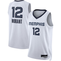 Johmsee M.Grizzlies #12 Ja Morant White Swingman Stitched Jerseys- Association Edition