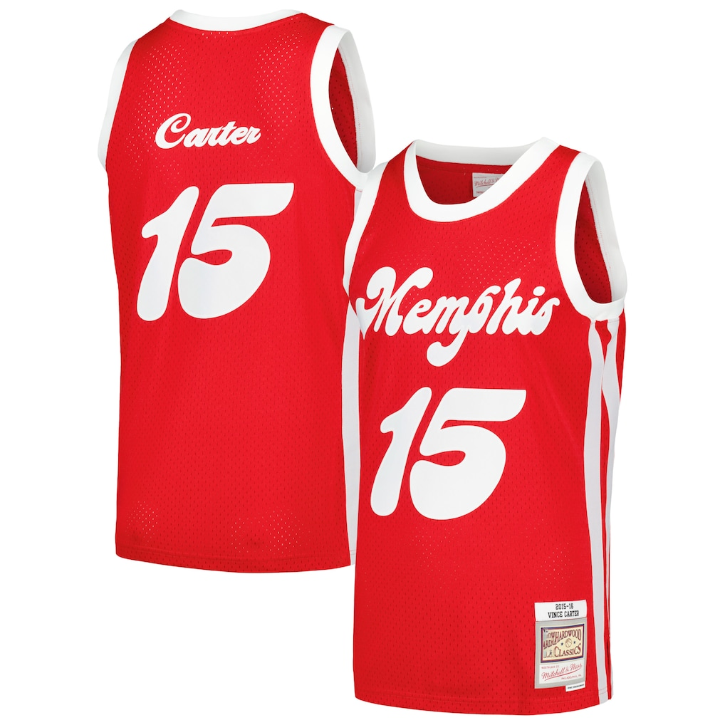 Johmsee M.Grizzlies #15 Vince Carter Mitchell & Ness Red 2015-2016 Hardwood Classics Swingman Stitched Jerseys