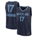Johmsee M.Grizzlies #17 Yuki Kawamura Navy Fast Break Replica Player Stitched Jerseys- Icon Edition