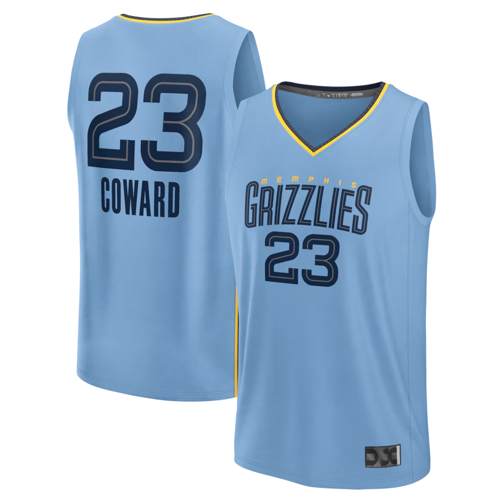 Johmsee M.Grizzlies #23 Cedric Coward Light Blue Fast Break Replica Player Stitched Jerseys- Statement Edition