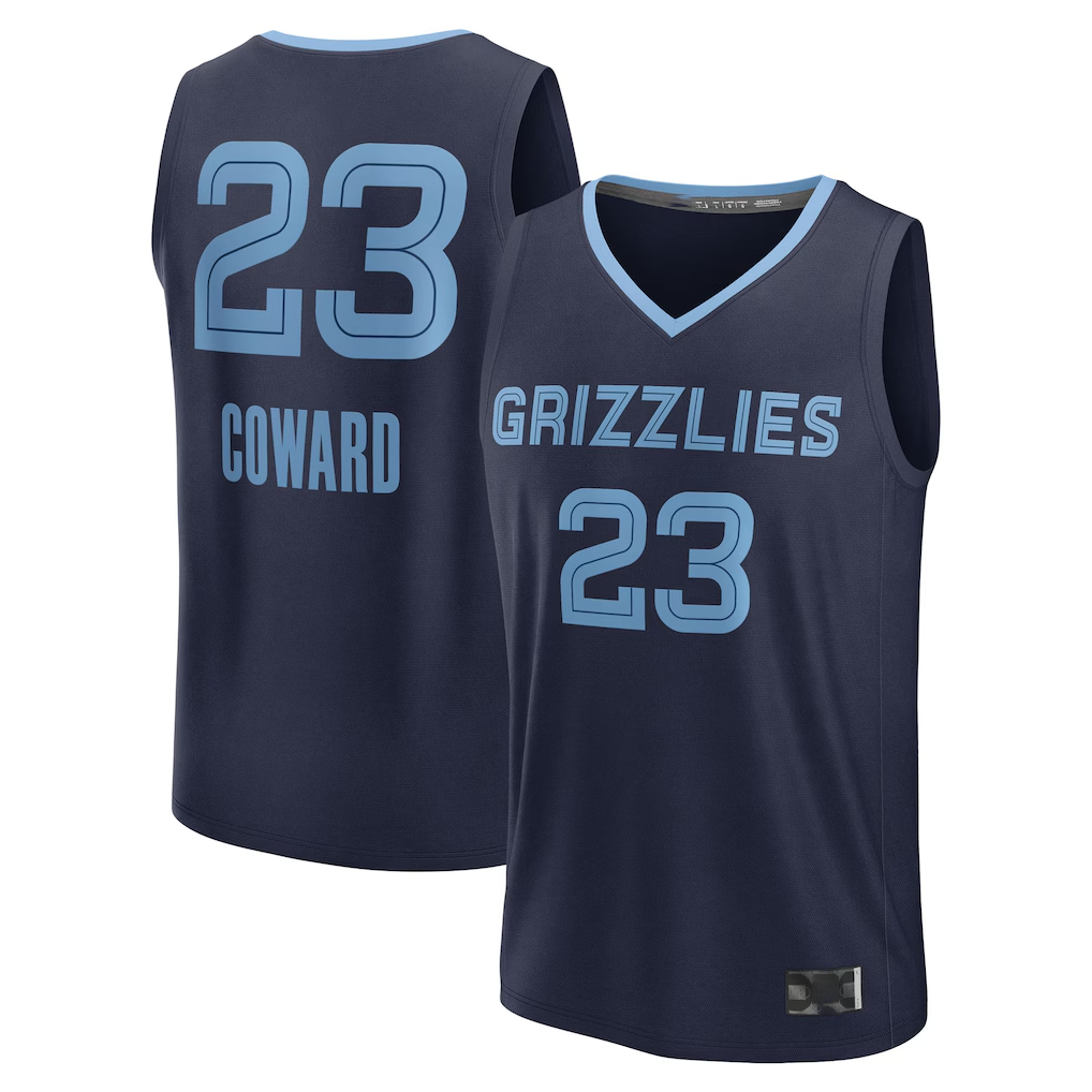 Johmsee M.Grizzlies #23 Cedric Coward Navy Draft First Round Pick Fast Break Replica Stitched Jerseys- Icon Edition