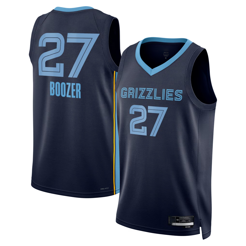 Johmsee M.Grizzlies #27 Cameron Boozer Navy 2026 Draft Swingman Stitched Jerseys- Icon Edition
