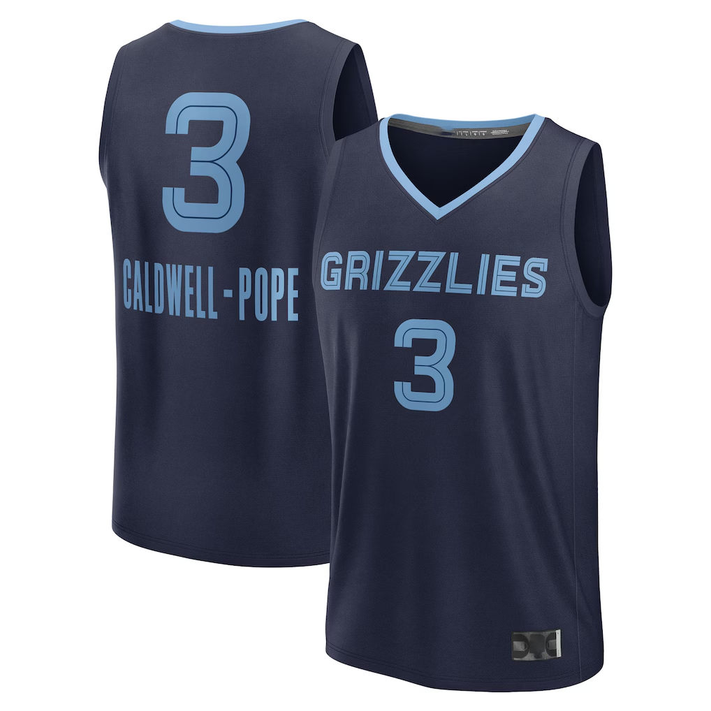 Johmsee M.Grizzlies #3 Kentavious Caldwell-Pope Navy Fast Break Replica Player Stitched Jerseys- Icon Edition
