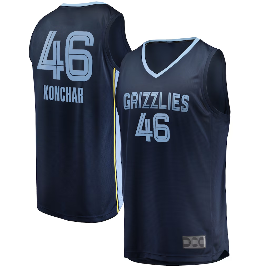 Johmsee M.Grizzlies #46 John Konchar Navy Fast Break Replica Stitched Jerseys- Icon Edition