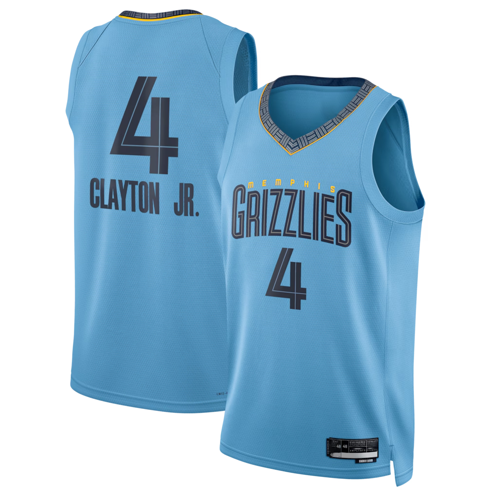 Johmsee M.Grizzlies #4 Walter Clayton Jr. Light Blue Swingman Stitched Jerseys- Statement Edition