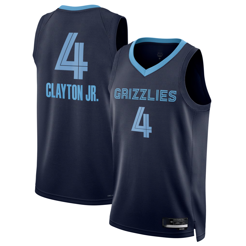 Johmsee M.Grizzlies #4 Walter Clayton Jr. Navy Swingman Stitched Jerseys- Icon Edition