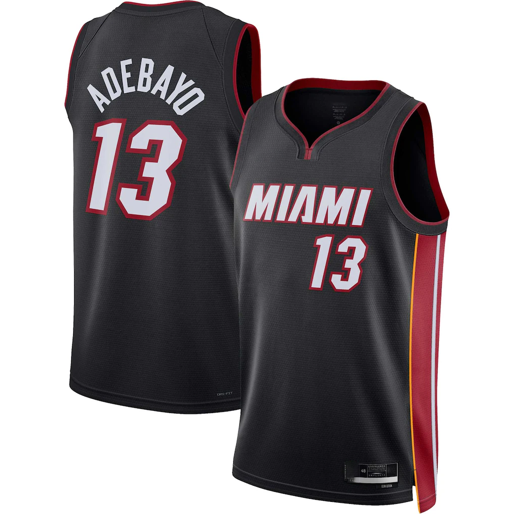 Johmsee M.Heat #13 Bam Adebayo kounmpo Black Fast Break Jerseys - Icon Edition