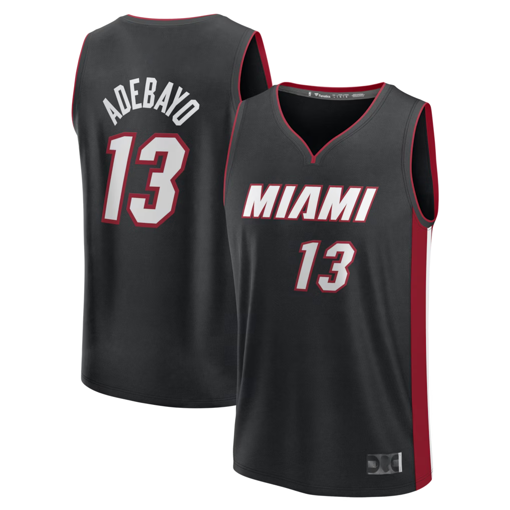 Johmsee M.Heat #13 Bam Adebayo Black Fast Break Replica Jerseys - Icon Edition