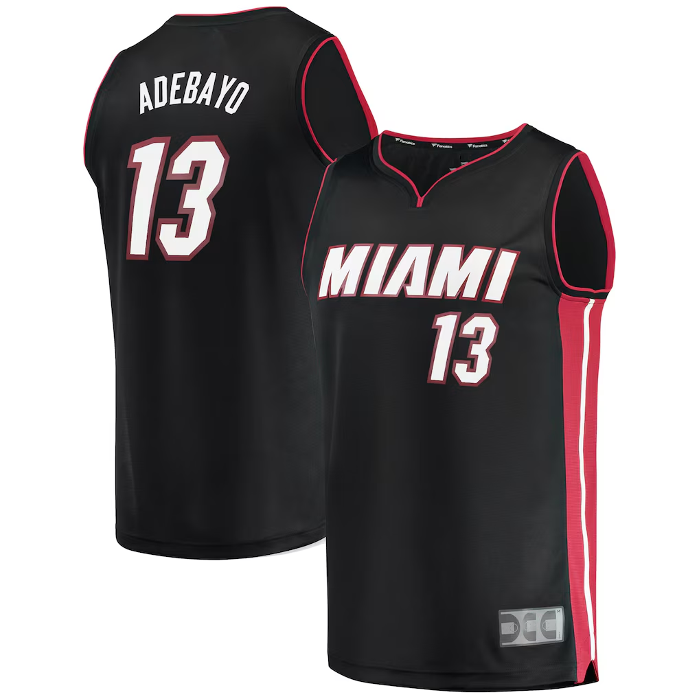 Johmsee M.Heat #13 Bam Adebayo Black Fast Break Replica Player Jerseys - Icon Edition