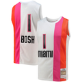 Johmsee M.Heat #1 Chris Bosh Mitchell & Ness White 2011-12 Hardwood Classics Swingman Jerseys