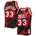 Johmsee M.Heat #33 Alonzo Mourning Mitchell & Ness Black 1996-1997 Hardwood Classics Marble Swingman Jerseys