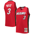 Johmsee M.Heat #3 Dwayne Wade Mitchell & Ness Red Hardwood Classics Swingman Jerseys