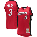 Johmsee M.Heat #3 Dwyane Wade Mitchell & Ness Red 2005-06 Hardwood Classics Authentic Jerseys