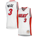 Johmsee M.Heat #3 Dwyane Wade Mitchell & Ness White 2005-06 Hardwood Classics Swingman Jerseys