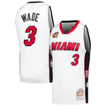 Johmsee M.Heat #3 Dwyane Wade Mitchell & Ness White Hall of Fame Class of 2023 Throwback Swingman Jerseys