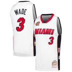 Johmsee M.Heat #3 Dwyane Wade Mitchell & Ness White Hall of Fame Class of 2023 Throwback Swingman Jerseys