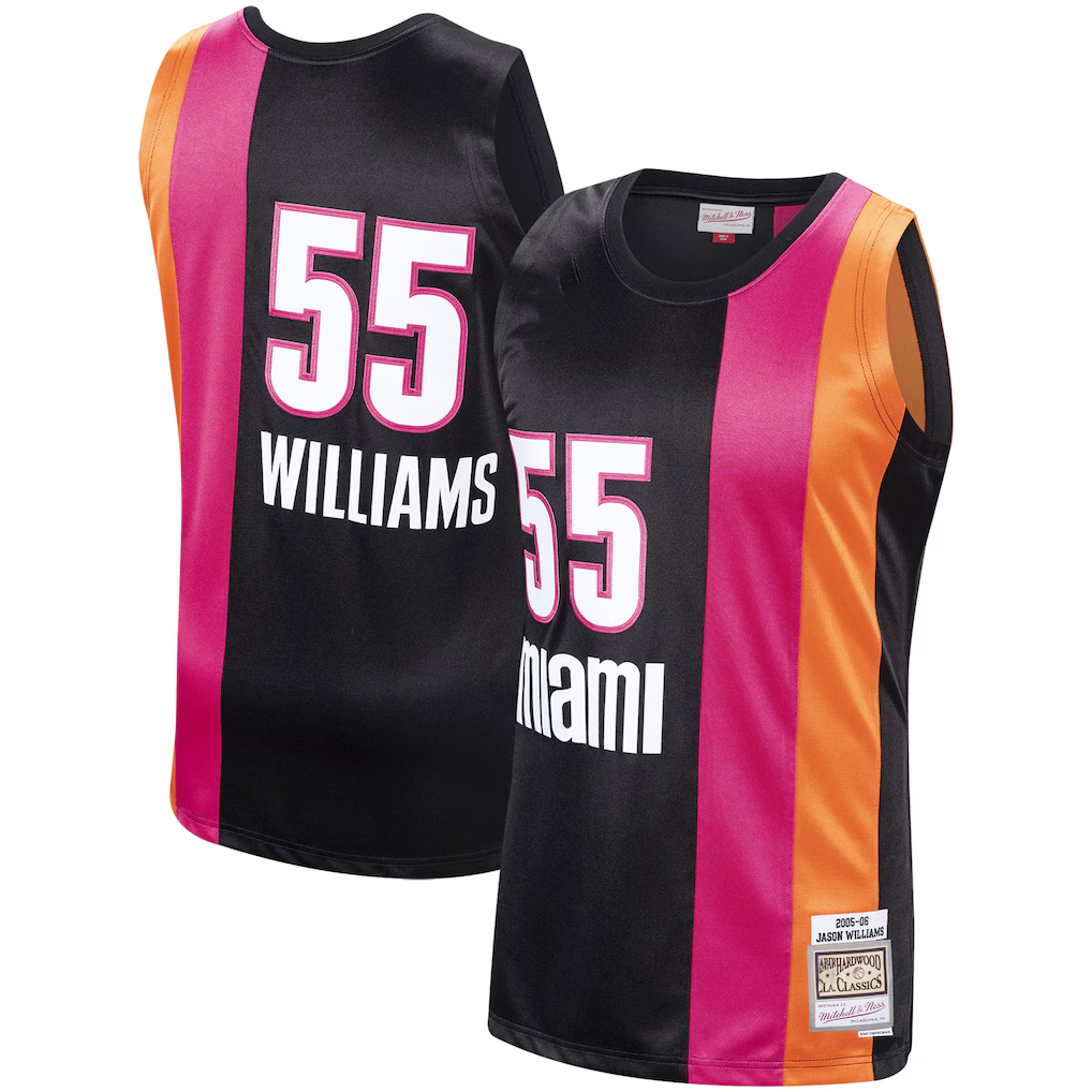 Johmsee M.Heat #55 Jason Williams Mitchell & Ness Black 2005-2006 Hardwood Classics Swingman Jerseys