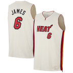 Johmsee M.Heat #6 LeBron James Cream Forever King Reserve Authentic Jerseys