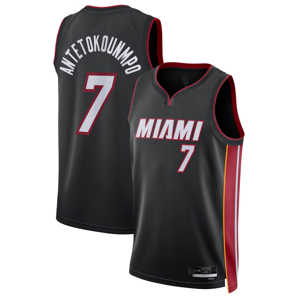 Johmsee M.Heat #7 Giannis Antetokounmpo Black Swingman Jerseys - Icon Edition