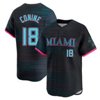 Johmsee M.Marlins #18 Griffin Conine Player Black City Connect Home Limited Stitched Jerseys