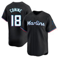 Johmsee M.Marlins #18 Griffin Conine Player Black  Home Limited Stitched Jerseys