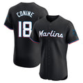 Johmsee M.Marlins #18 Griffin Conine Player Black Vapor Home Limited Elite Stitched Jerseys