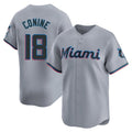 Johmsee M.Marlins #18 Griffin Conine Player Gray Home Limited Stitched Jerseys
