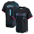 Johmsee M.Marlins #1 Connor Norby Player Black City Connect Home Limited Stitched Jerseys