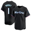 Johmsee M.Marlins #1 Connor Norby Player Black  Home Limited Stitched Jerseys