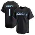 Johmsee M.Marlins #1 Connor Norby Player Black  Home Limited Stitched Jerseys