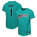 Johmsee M.Marlins #1 Connor Norby Player Teal  Home Game Stitched Jerseys