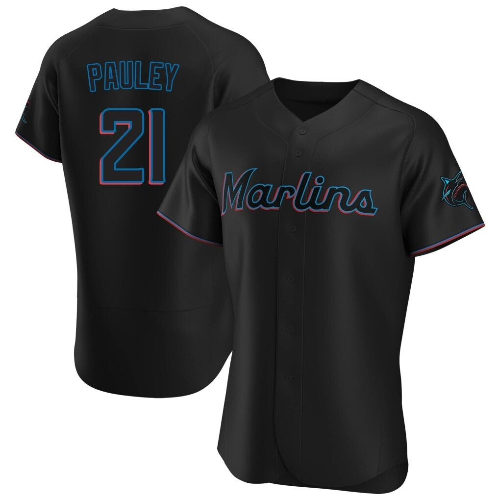 Johmsee M.Marlins #21 Graham Pauley Player Black Home Limited Elite Stitched Jerseys