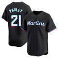 Johmsee M.Marlins #21 Graham Pauley Player Black  Home Limited Stitched Jerseys