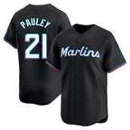 Johmsee M.Marlins #21 Graham Pauley Player Black  Home Limited Stitched Jerseys