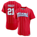 Johmsee M.Marlins #21 Graham Pauley Player Red City Connect Home Limited Elite Stitched Jerseys