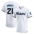 Johmsee M.Marlins #21 Graham Pauley Player White  Home Limited Elite Stitched Jerseys