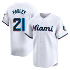 Johmsee M.Marlins #21 Graham Pauley Player White  Home Limited Stitched Jerseys
