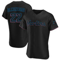 Johmsee M.Marlins #22 Sandy Alcantara Player Black Home Limited Elite Stitched Jerseys
