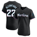 Johmsee M.Marlins #22 Sandy Alcantara Player Black Vapor Home Limited Elite Stitched Jerseys