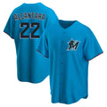 Johmsee M.Marlins #22 Sandy Alcantara Player Blue Home Game Stitched Jerseys